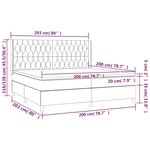 vidaXL Sommier tapissier et matelas et LED Crème 200x200 cm Tissu