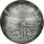 Monnaie en argent 1000 francs g 1000 (1 kg) millésime 2023 big five spherical big five leopards