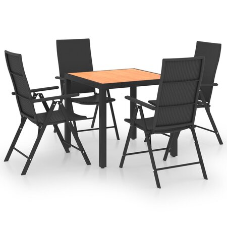 vidaXL Ensemble de salle à manger de jardin 5 Pièces Noir et marron