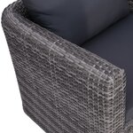vidaXL Salon de jardin 9 Pièces avec coussins Résine tressée Gris