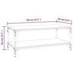 vidaXL Table basse Chêne sonoma 80x50x40 cm Bois d'ingénierie