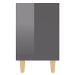 vidaXL Table de chevet avec pieds en bois Gris brillant 40x30x50 cm