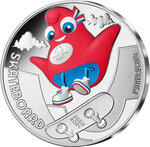 Pièce de monnaie en argent 10 euro g 13 millésime 2023 mascotte - paris 2024 skateboard
