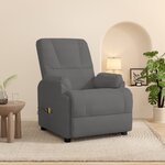 vidaXL Fauteuil de massage électrique Gris foncé Similicuir daim