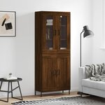 vidaXL Buffet haut Chêne marron 69 5x34x180 cm Bois d'ingénierie