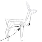 vidaXL Renne de Noël avec tête mobile Blanc froid 76x42x87 cm
