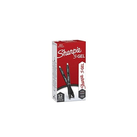 Sharpie Stylo encre gel S-GEL, 0,7 mm, rouge , lot de 12