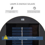 Outsunny Lampadaire LED de jardin style colonial dim. Ø 21 5 x 61H cm résine tressée filaire chocolat