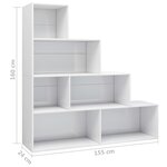 vidaXL Bibliothèque/Séparateur de pièce Blanc brillant 155x24x160 cm