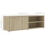 vidaXL Meuble TV Chêne sonoma 120x34x37 cm Aggloméré