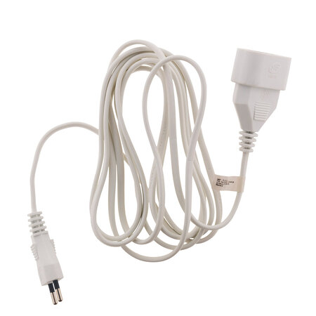 Prolongateur ménager 6A HO3VVH2F 2 x 0.75 Blanc 3m - Zenitech
