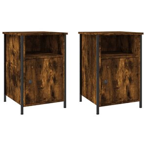 vidaXL Tables de chevet 2 Pièces chêne fumé 40x42x60 cm bois d'ingénierie