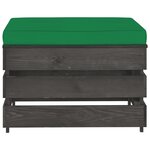 vidaXL Salon de jardin 3 Pièces avec coussins Bois imprégné de gris