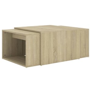 vidaXL Tables basses gigognes 3 Pièces Chêne Sonoma 60x60x38 cm Aggloméré