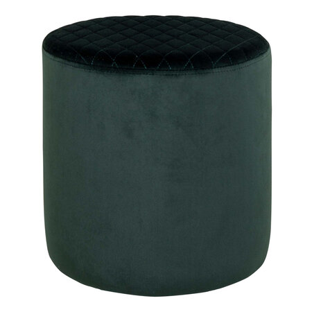 Pouf cylindrique en velours vert foncé Ø 34 x 36 cm