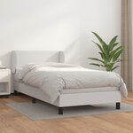 vidaXL Lit à sommier tapissier avec matelas Blanc 90x190 cm Similicuir