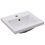 vidaXL Armoire d'évier avec lavabo intégré Blanc brillant Aggloméré