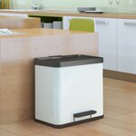 Hailo Poubelle à pédale Oko Duo Plus Taille L 17+9 L Blanc 0630-230