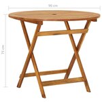 vidaXL Mobilier à dîner d'extérieur pliable 5 Pièces Bois d'acacia solide