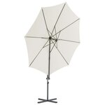 vidaXL Parasol en porte-à-faux avec mât en acier Sable 300 cm
