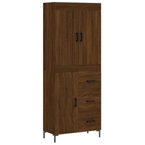 vidaXL Buffet haut Chêne marron 69 5x34x180 cm Bois d'ingénierie