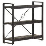vidaXL Bibliothèque à 3 niveaux Noir 90x30x80 cm Bois de manguier