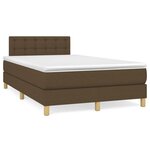 vidaXL Lit à sommier tapissier avec matelas Marron foncé 120x200 cm
