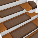 vidaXL Tapis d'escalier 15 Pièces 65x21x4 cm Marron