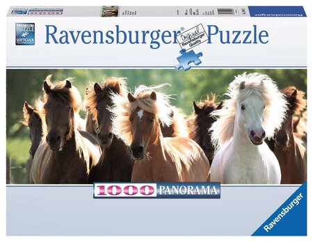 Ravensburger puzzle 1000 pièces - chevaux sauvages (panorama)