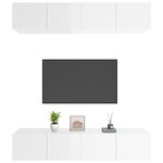 vidaXL Meubles TV 4 Pièces Blanc brillant 80x30x30 cm Bois d'ingénierie