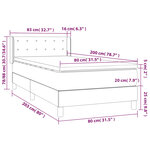 vidaXL Lit à sommier tapissier et matelas Noir 80x200 cm Velours