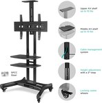 Onkron ts1552 blk support tv sur piedà  roulettes pour des téléviseurs de 40 à 70 pouces noir