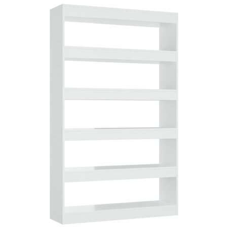 vidaXL Bibliothèque/Séparateur de pièce Blanc brillant 100x30x166 cm