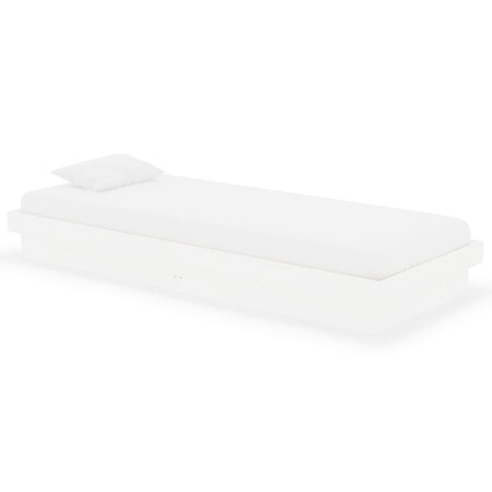 vidaXL Cadre de lit Blanc Bois massif 75x190 cm Petit simple