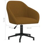 vidaXL Chaise pivotante de salle à manger Marron Velours