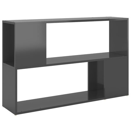 vidaXL Bibliothèque Gris brillant 100x24x63 cm Aggloméré