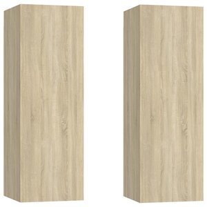 vidaXL Meubles TV 2 Pièces Chêne sonoma 30 5x30x90 cm Aggloméré