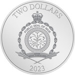 Monnaie en argent 2 dollars g 31.1 (1 oz) millésime 2023 mickey and friends minnie mouse