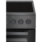 BEKO FSS57100GAC - Cuisiniere pose libre - 4 foyers vitrocéramiques - Four convection - 65 L - L 50 x H 85 cm - Gris anthracite