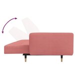 vidaXL Canapé-lit à 2 places avec deux oreillers Rose Velours