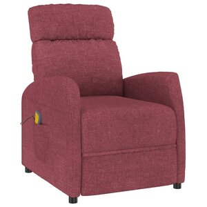 vidaXL Fauteuil de massage Rouge bordeaux Tissu