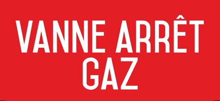Autocollant vinyl - arrêt des aérothermes gaz - l.200 x h.100 mm uttscheid