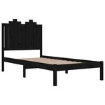 vidaXL Cadre de lit Noir Bois de pin massif 90x200 cm