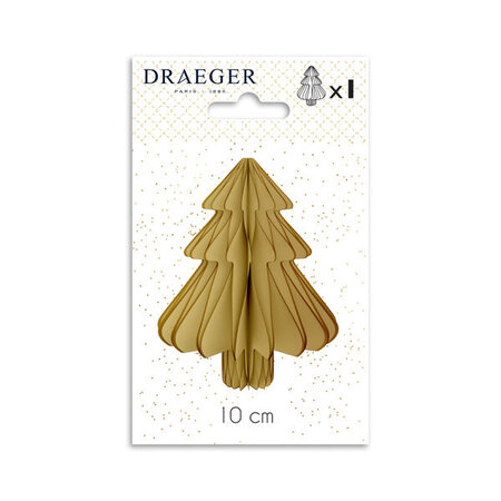 Boule En Papier - Sapin Doré - Paillettes Dorés - Décoration Noël - 8x14 Cm - Draeger paris