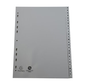 Intercalaires Imprimés Alphabétiques Pp Recyclé Gris - Az 26 Positions - A4 - Gris - X 20 - Exacompta