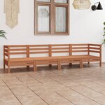 vidaXL Salon de jardin 4 Pièces Marron miel Bois de pin massif