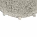 Tapis coton rond lavable Bubbly brun à pompons Ø 120 cm