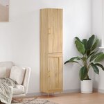 vidaXL Buffet haut Chêne sonoma 34 5x34x180 cm Bois d'ingénierie