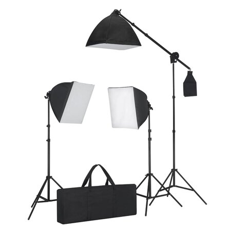 vidaXL Ensemble d'éclairage 3 lampes photo trépied et boîtes à lumière