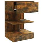 vidaXL Table de chevet Chêne fumé 40x35x65 cm Bois d'ingénierie